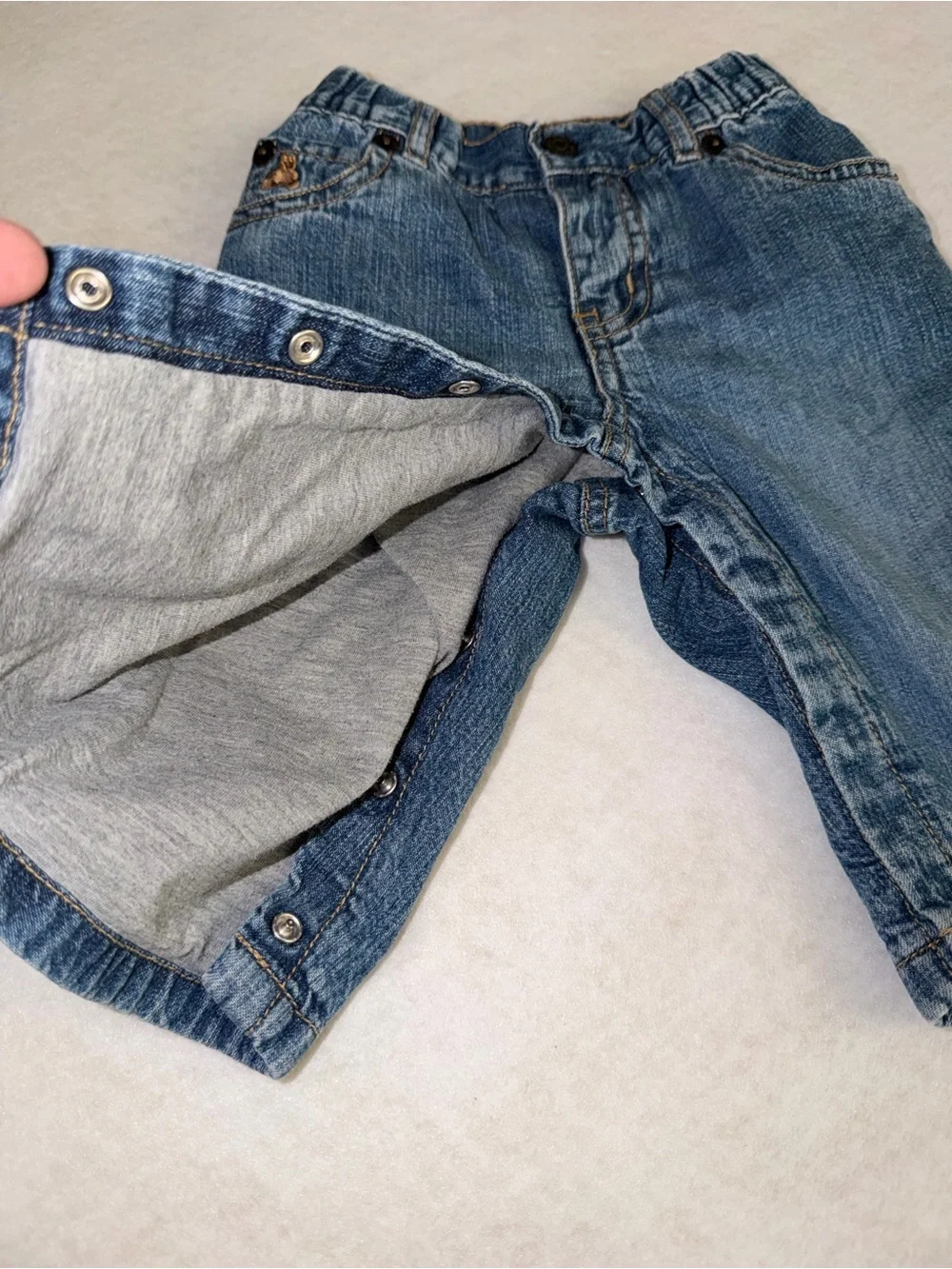 Vintage y2k Baby GAP Lined Infant Button Crotch Denim Jeans